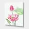 Designart - Vintage Pink Lotus Flower - Traditional Canvas Wall Art Print